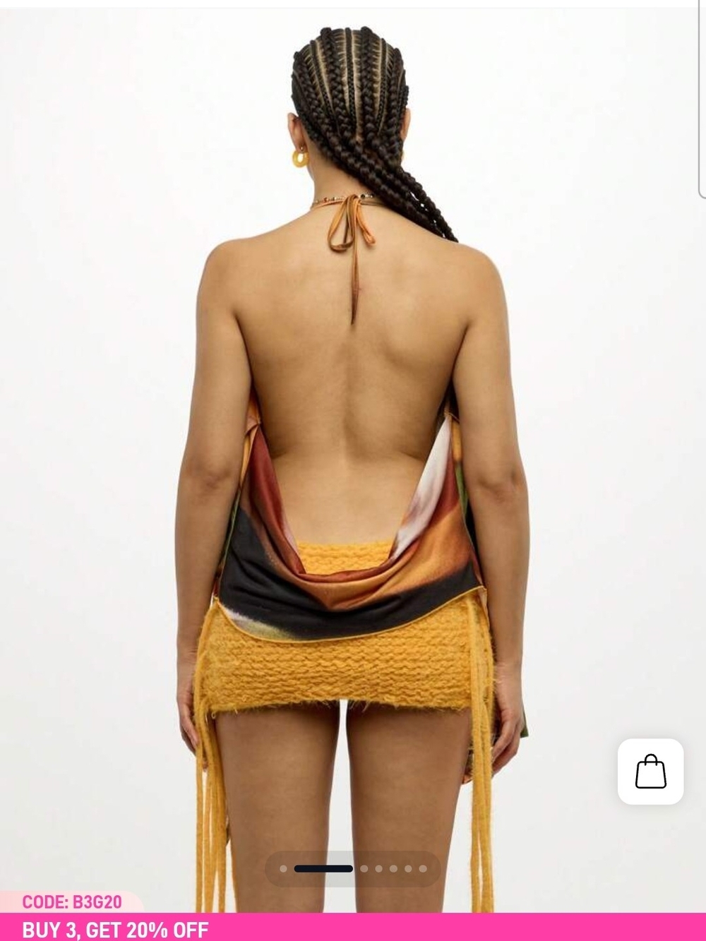 Backless Halter Mini Dress in Mustard Yellow